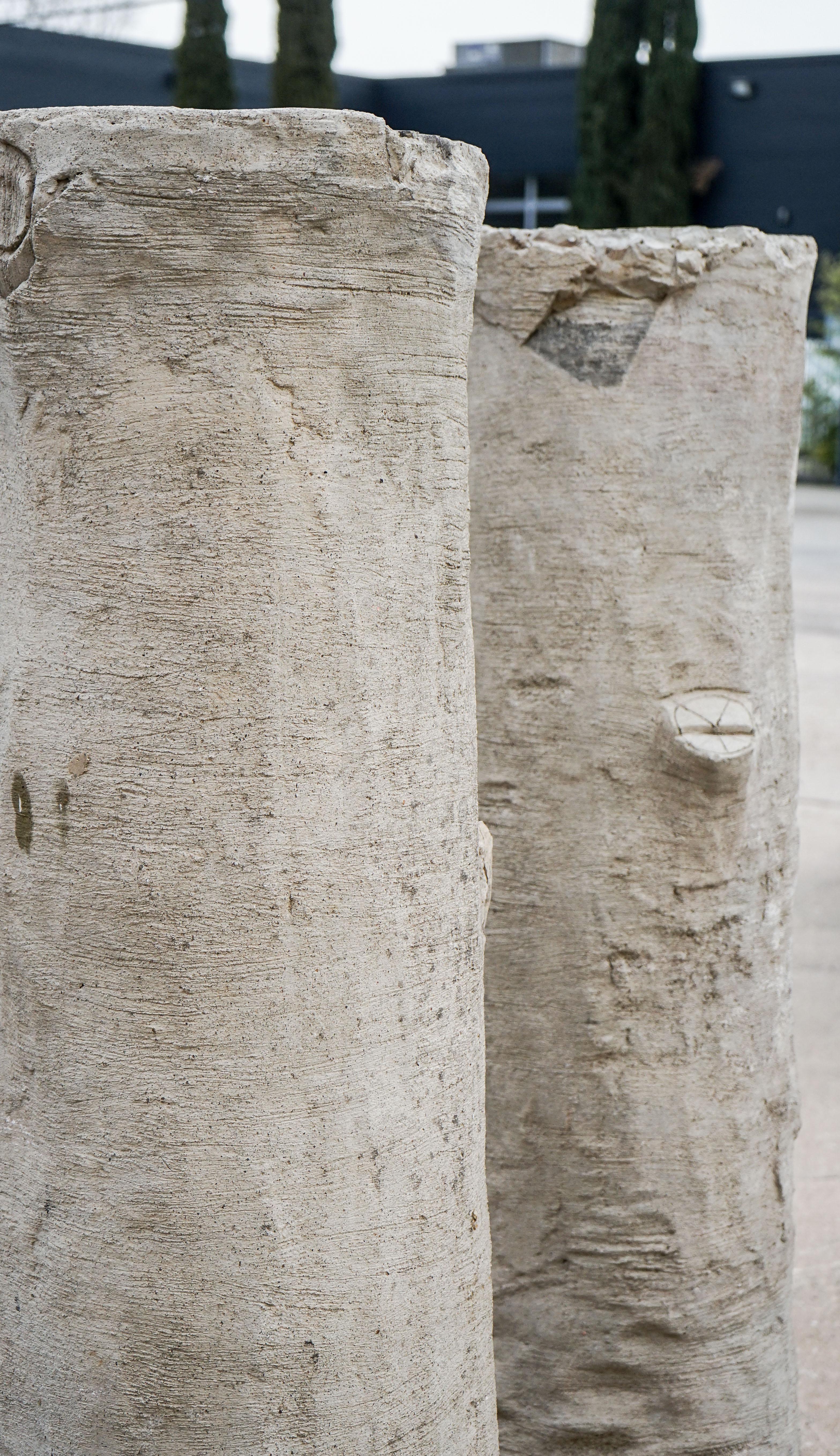 Pair of Faux Bois Tree Trunk Pillars 3