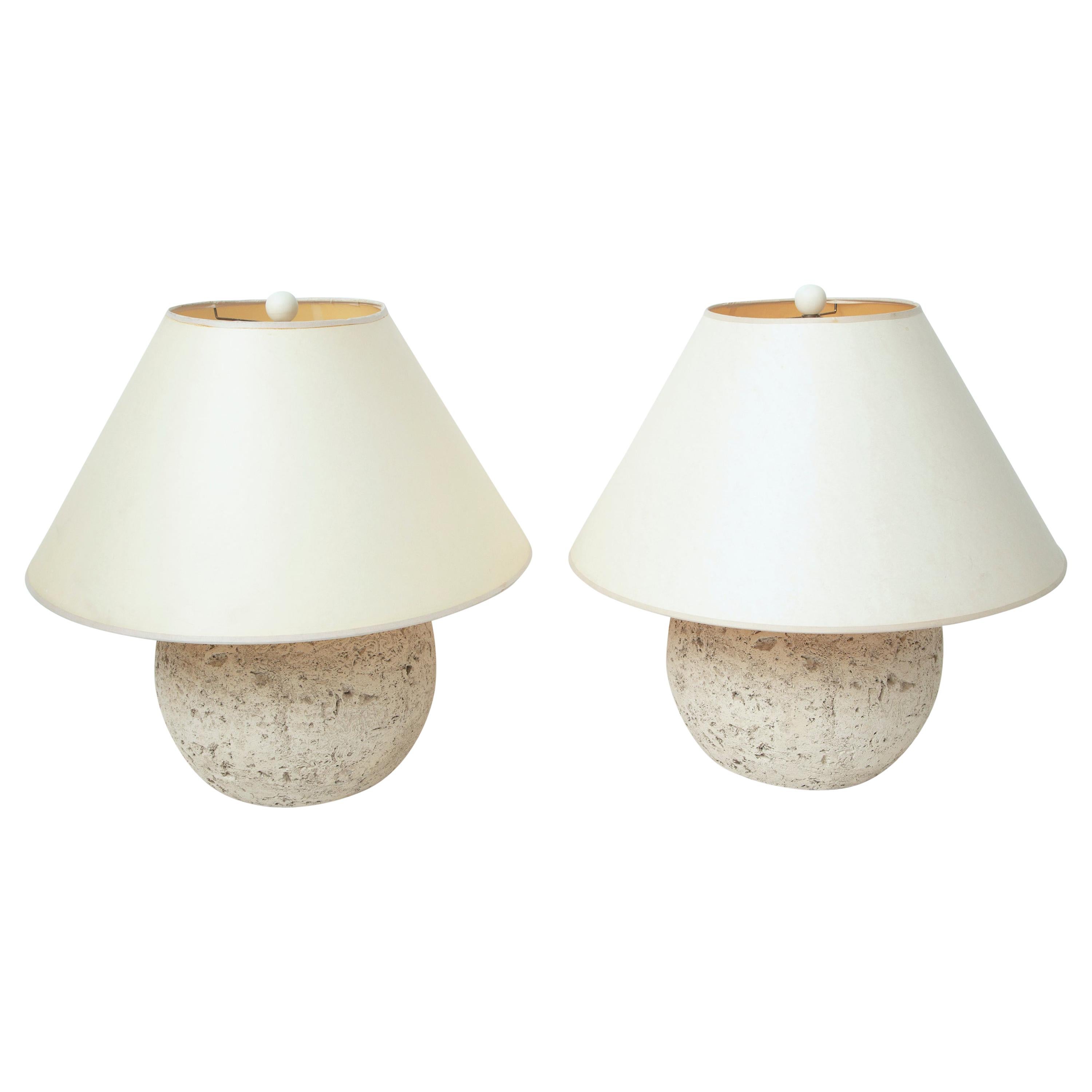 Pair of Faux Brain Coral Lamps