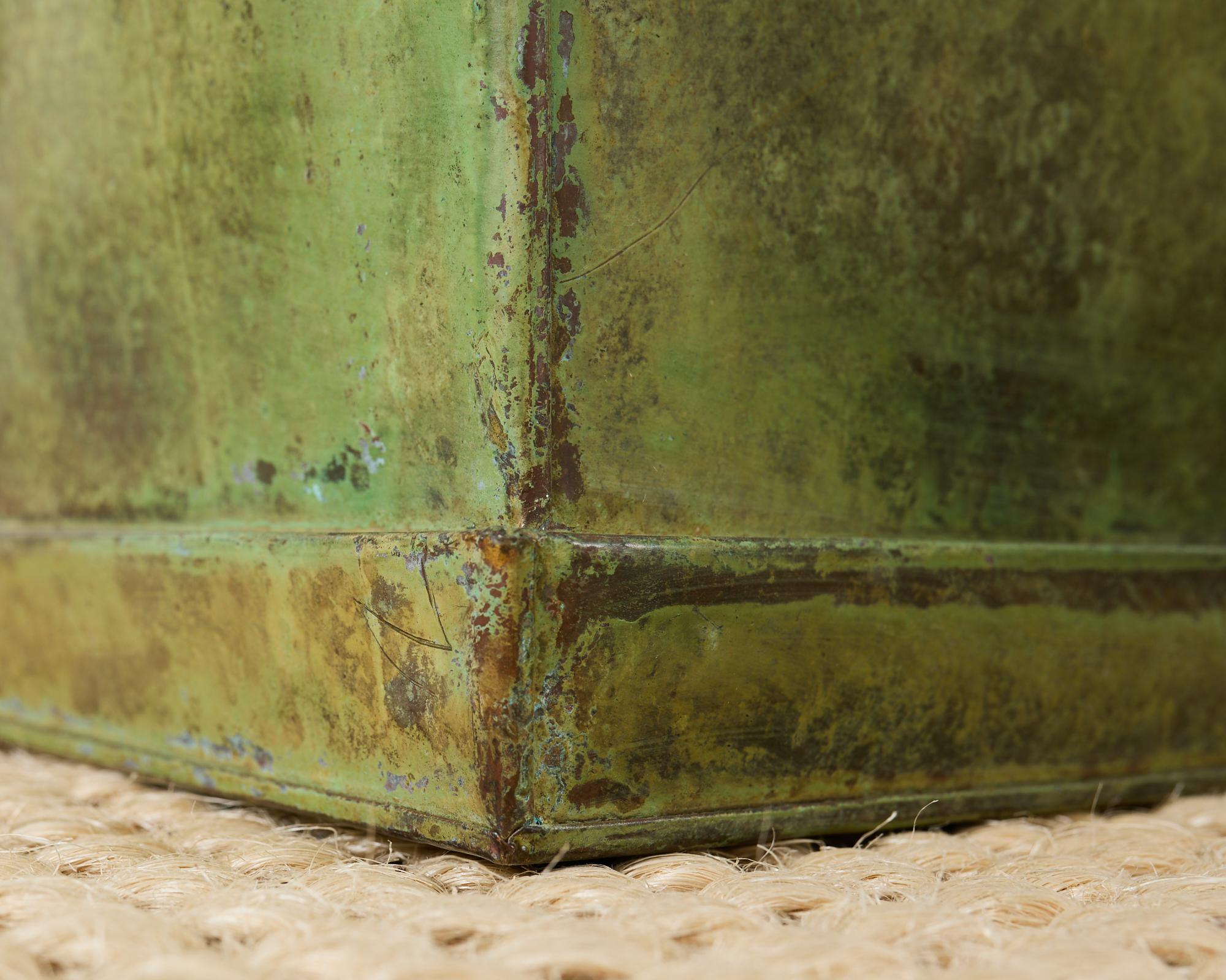 Pair of Faux Bronze Metal Painted Garden Planters 7