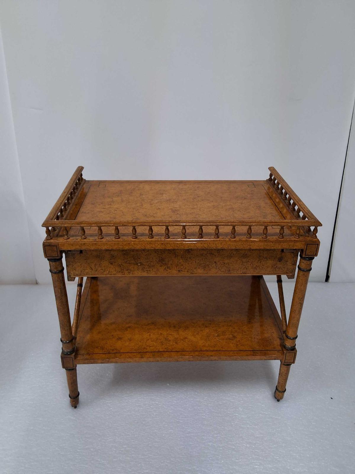 Victorian Pair of Faux Burl Painted English Side Tables
