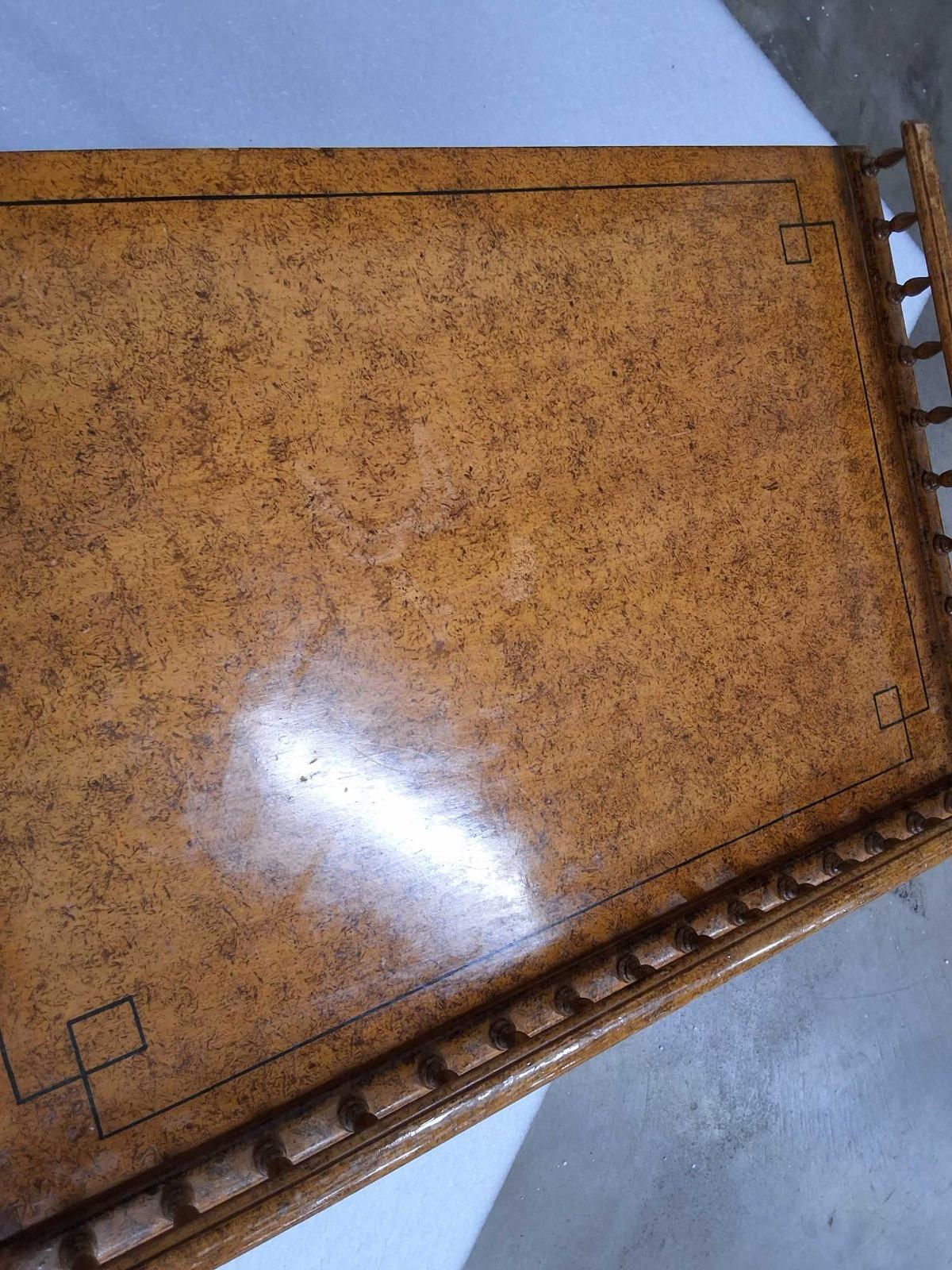 British Pair of Faux Burl Painted English Side Tables