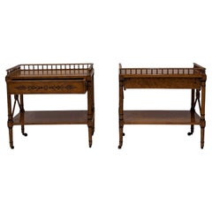 Pair of Faux Burl Painted English Side Tables