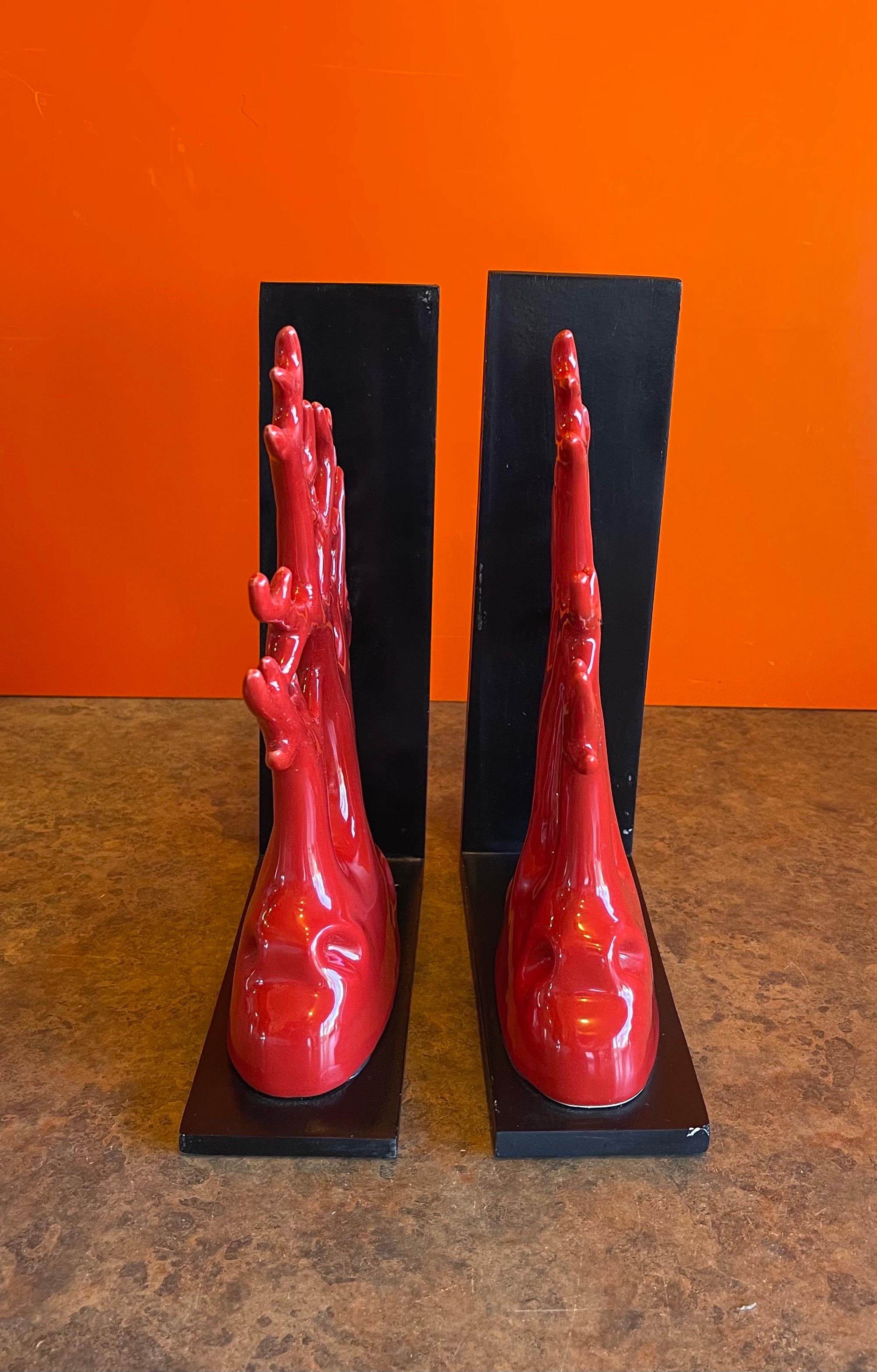 coral bookends