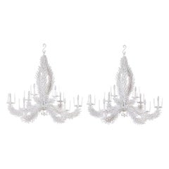 Pair of Faux Coral Chandeliers