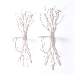 Pair of Faux Coral Metal Wall Sconces