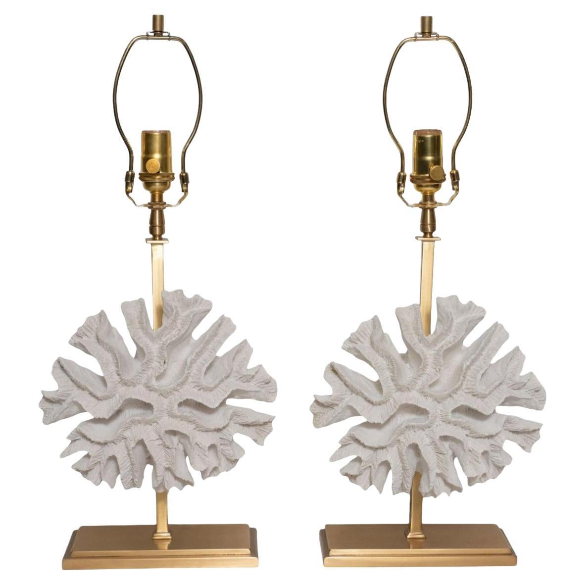 Pair of Faux Coral Table Lamps by Marcelo Bessa for Spark Interior For Sale