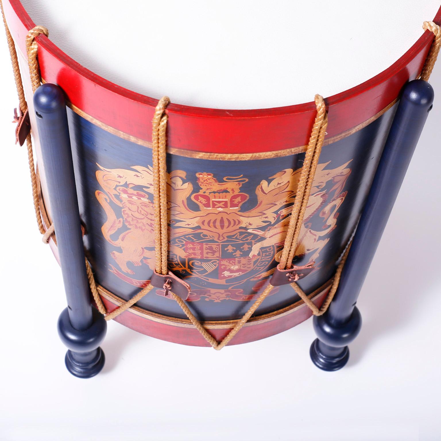 Rope Pair of Faux Drum Tables For Sale