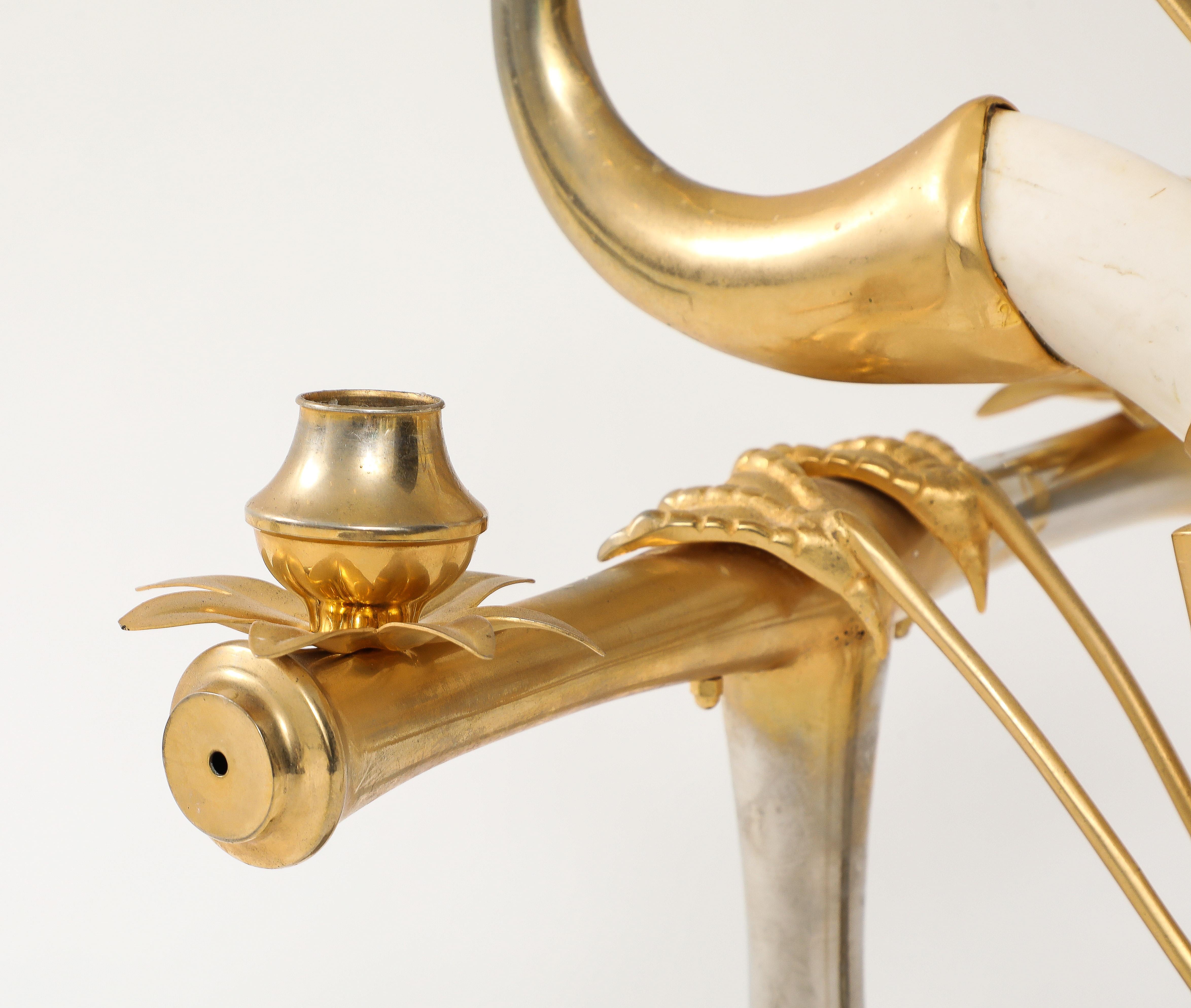 Pair of Faux Horn Candelabra by Hauy Pouigo In Good Condition For Sale In New York, NY
