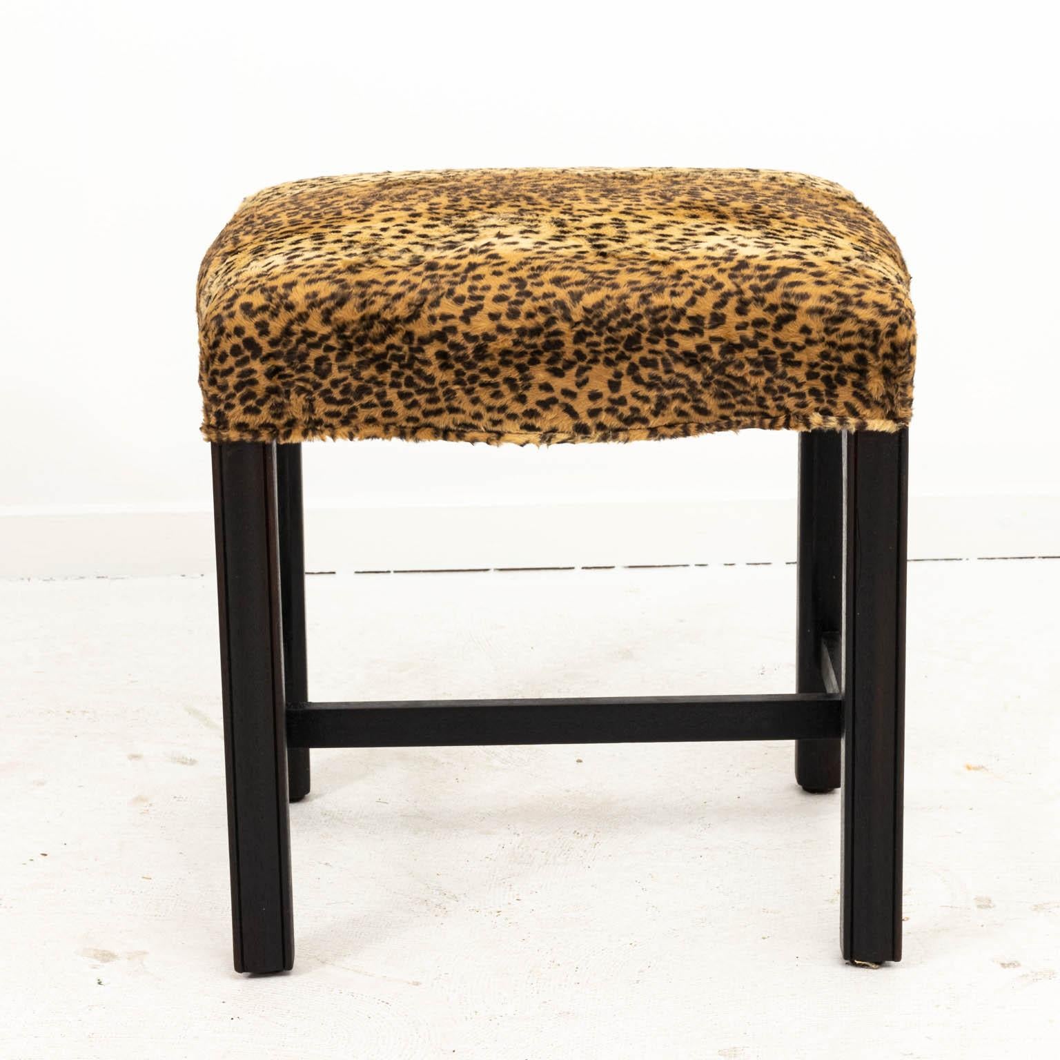 Pair of Faux Leopard Chippendale Benches In Good Condition In Stamford, CT