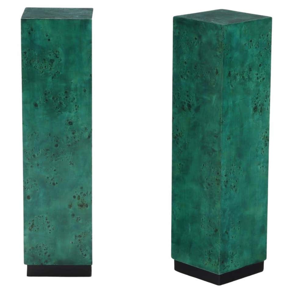 Rectangular Pillars Platform Pair of Painted Wood Rectangular Pillars For Sale at 1stDibs