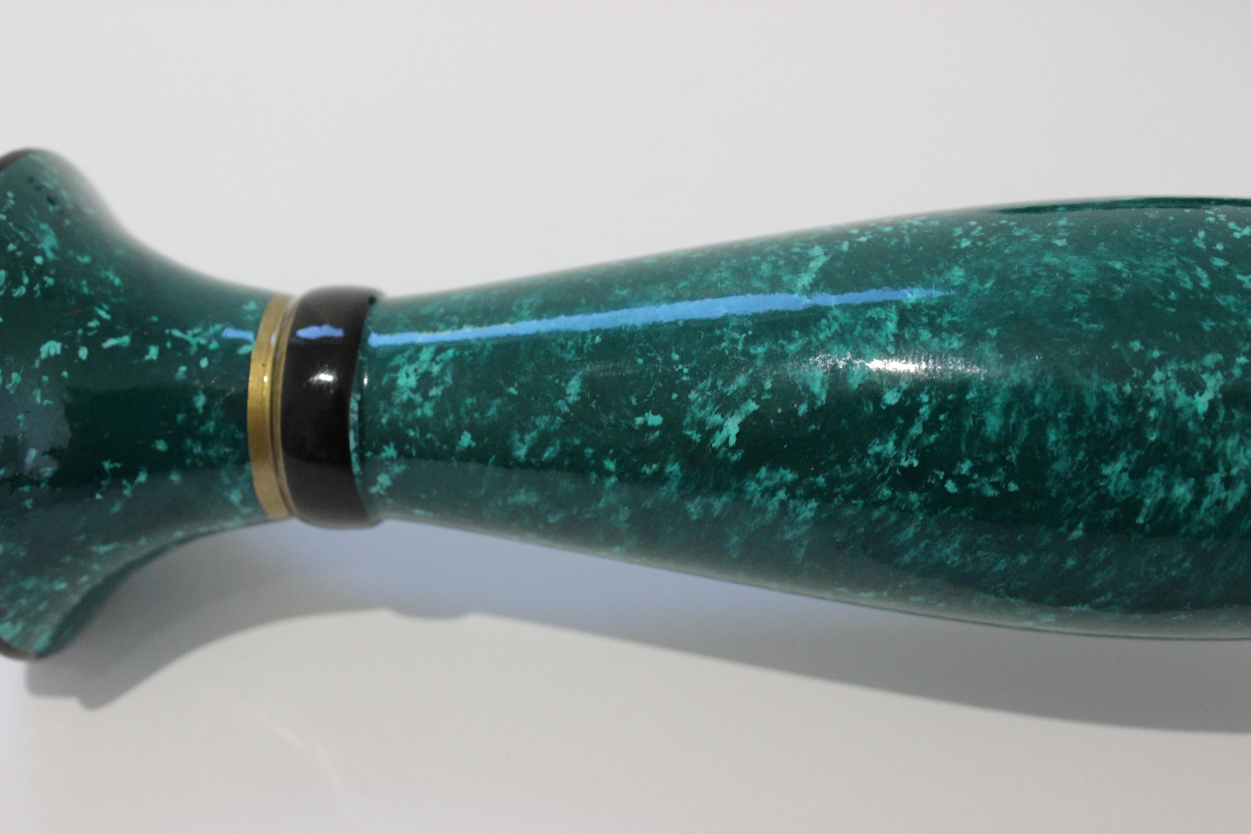 Pair of Faux Malachite Candlesticks For Sale 3