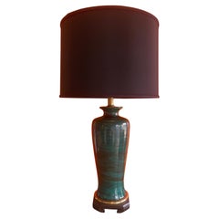 Pair of Faux Malachite Table Lamps by Frederick Cooper Lamp Co.