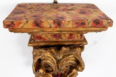 Pair of Faux Marble and Giltwood Wall Brackets