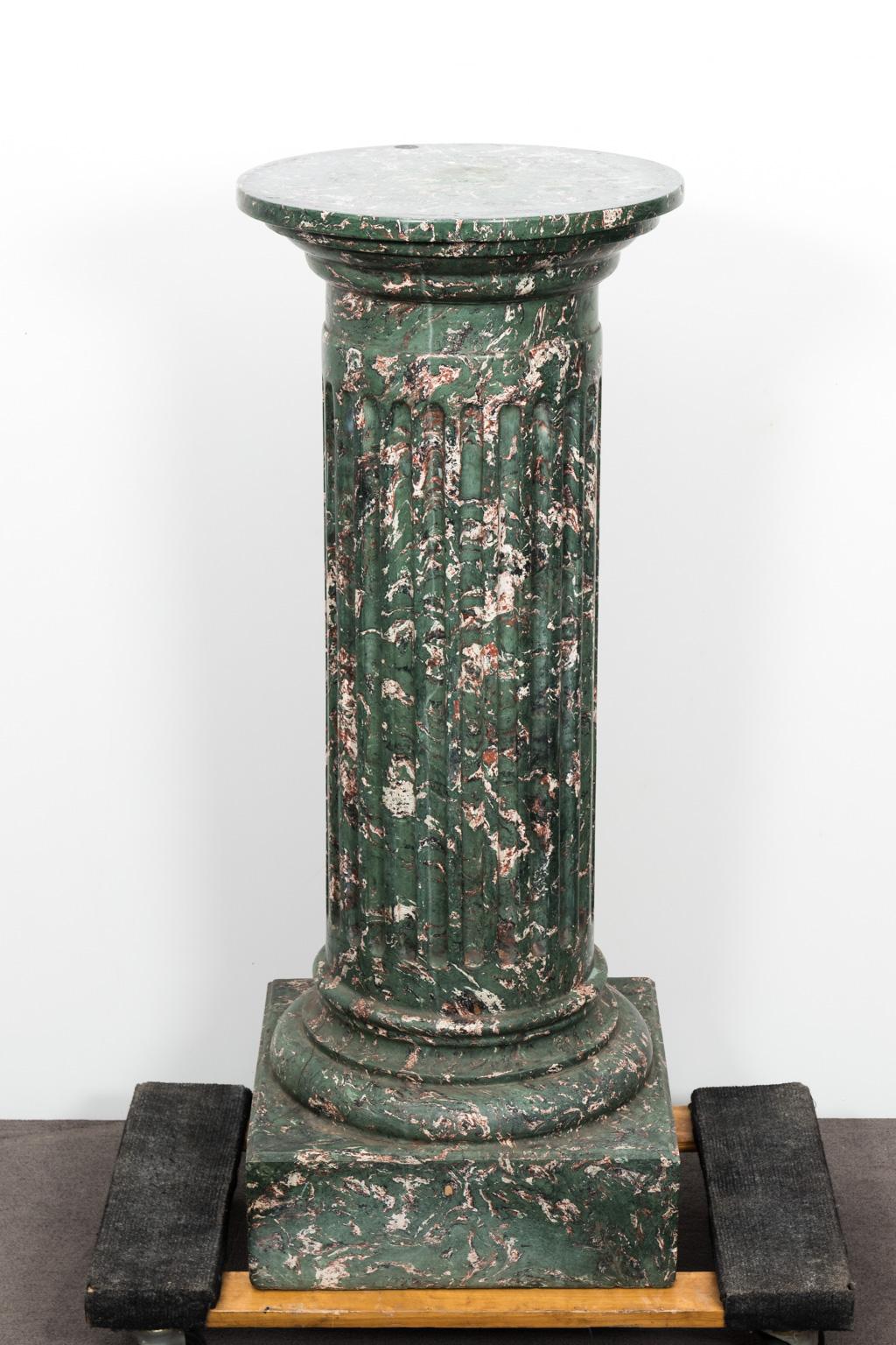 Pair of Faux Marble Column Pedestals 1