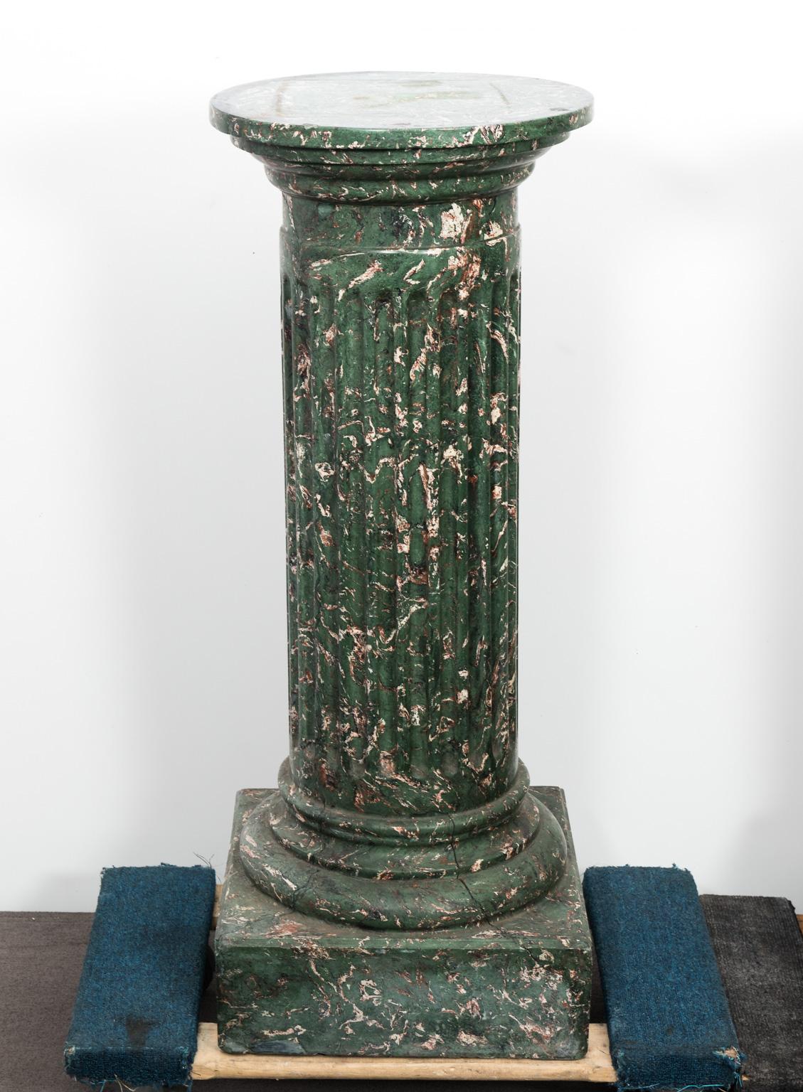 Pair of Faux Marble Column Pedestals 11