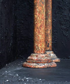Pair of Faux Marble Columns, circa 1880