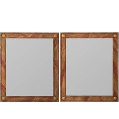 Pair of Faux Marble Mirrors with Gilt Shell Corner Motifs, circa 1930s