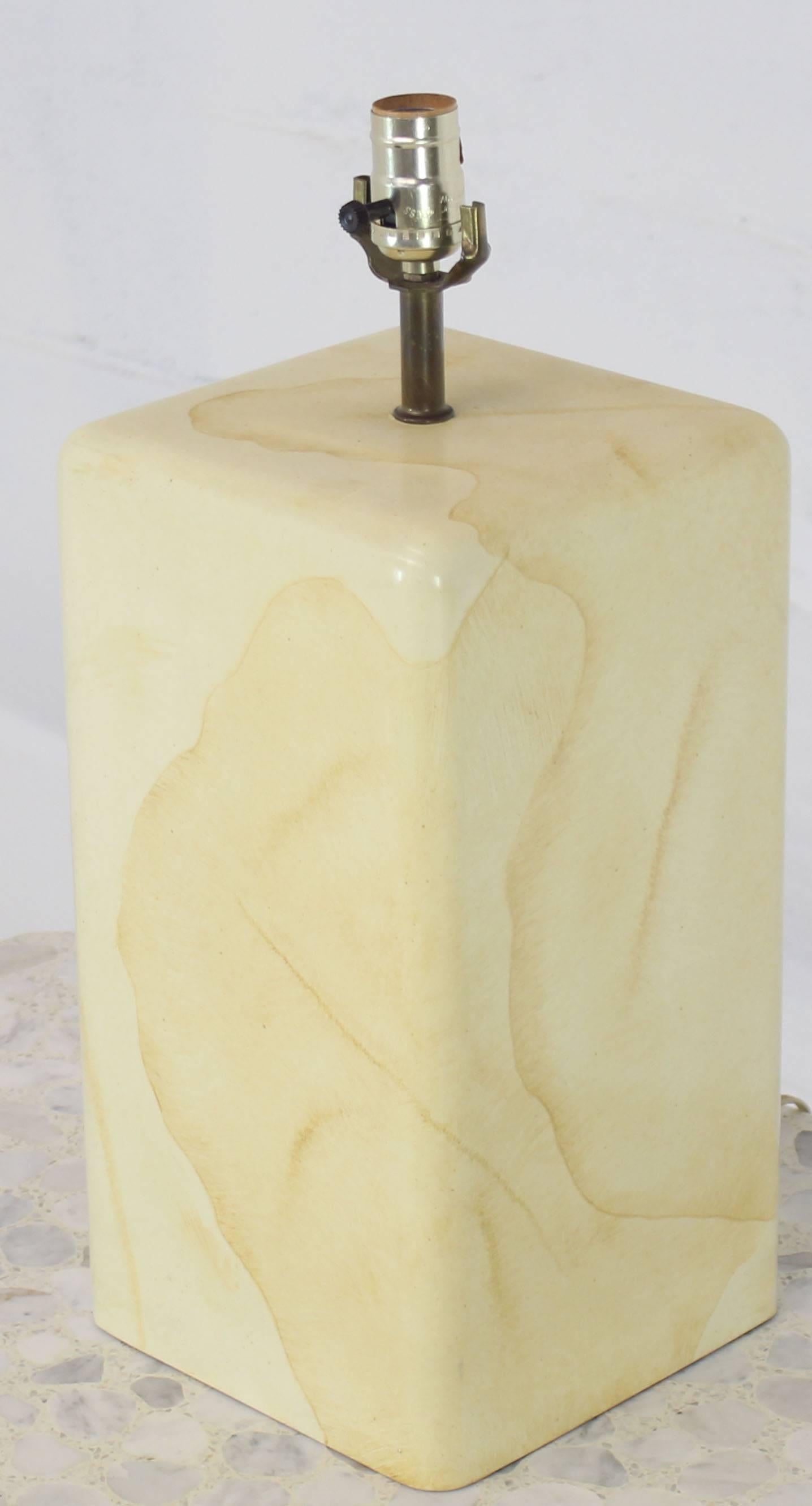 American Pair of Faux Parchment Goatskin Table Lamps For Sale