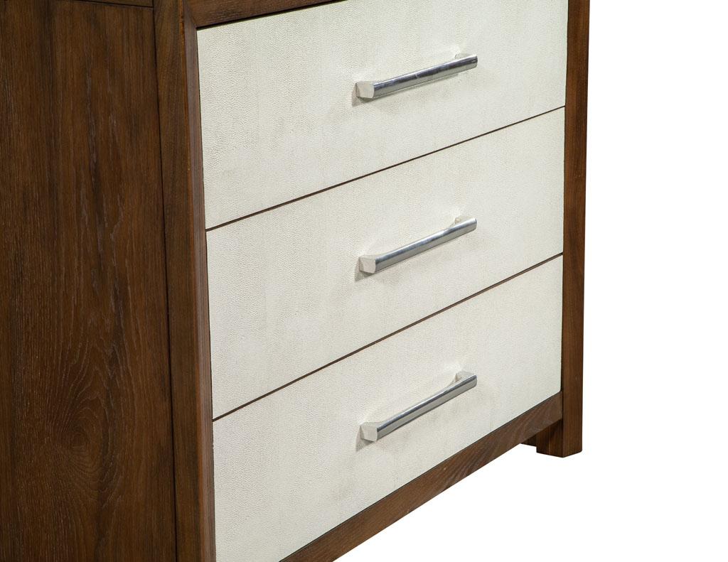 Pair of Faux Shagreen Faced Oak Chest of Drawers by Hickory White 2