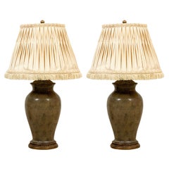 Pair of Faux Shagreen Lamps