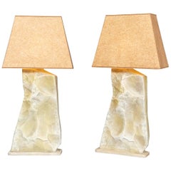 Pair of Faux Stone Lamps