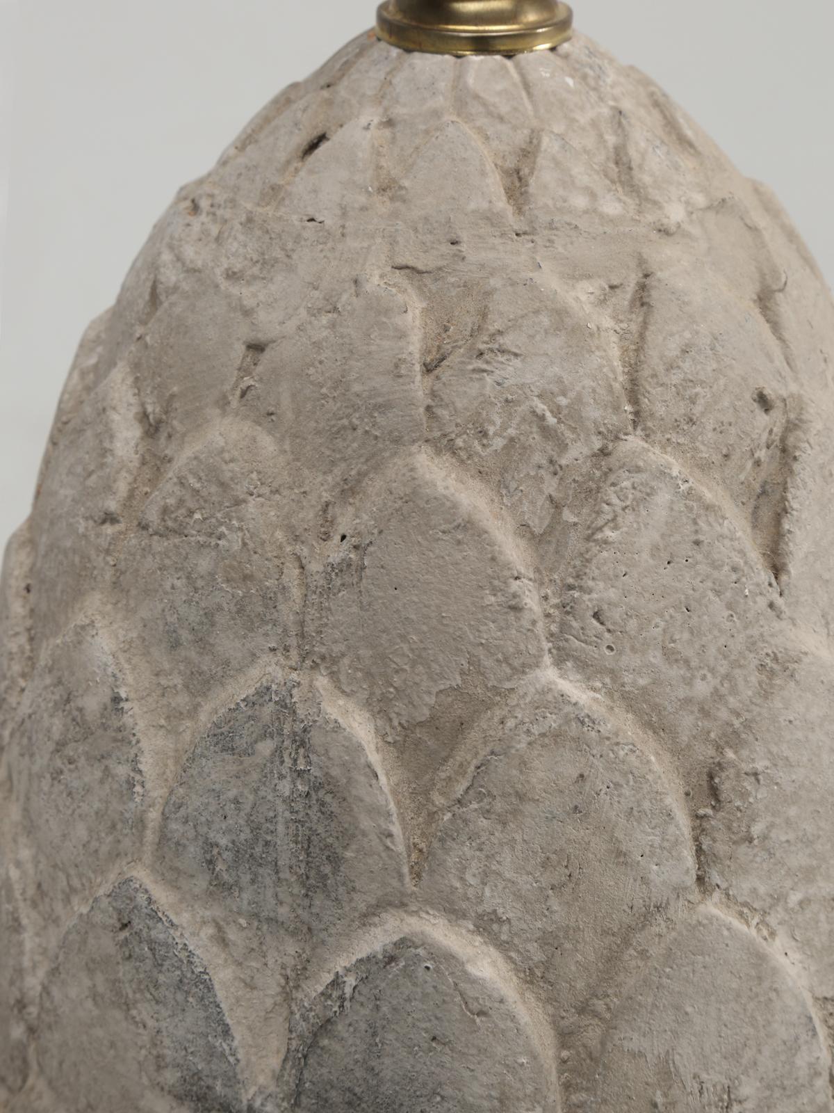 Pair of Faux Stone Lamps in the Form of an Artichoke 2