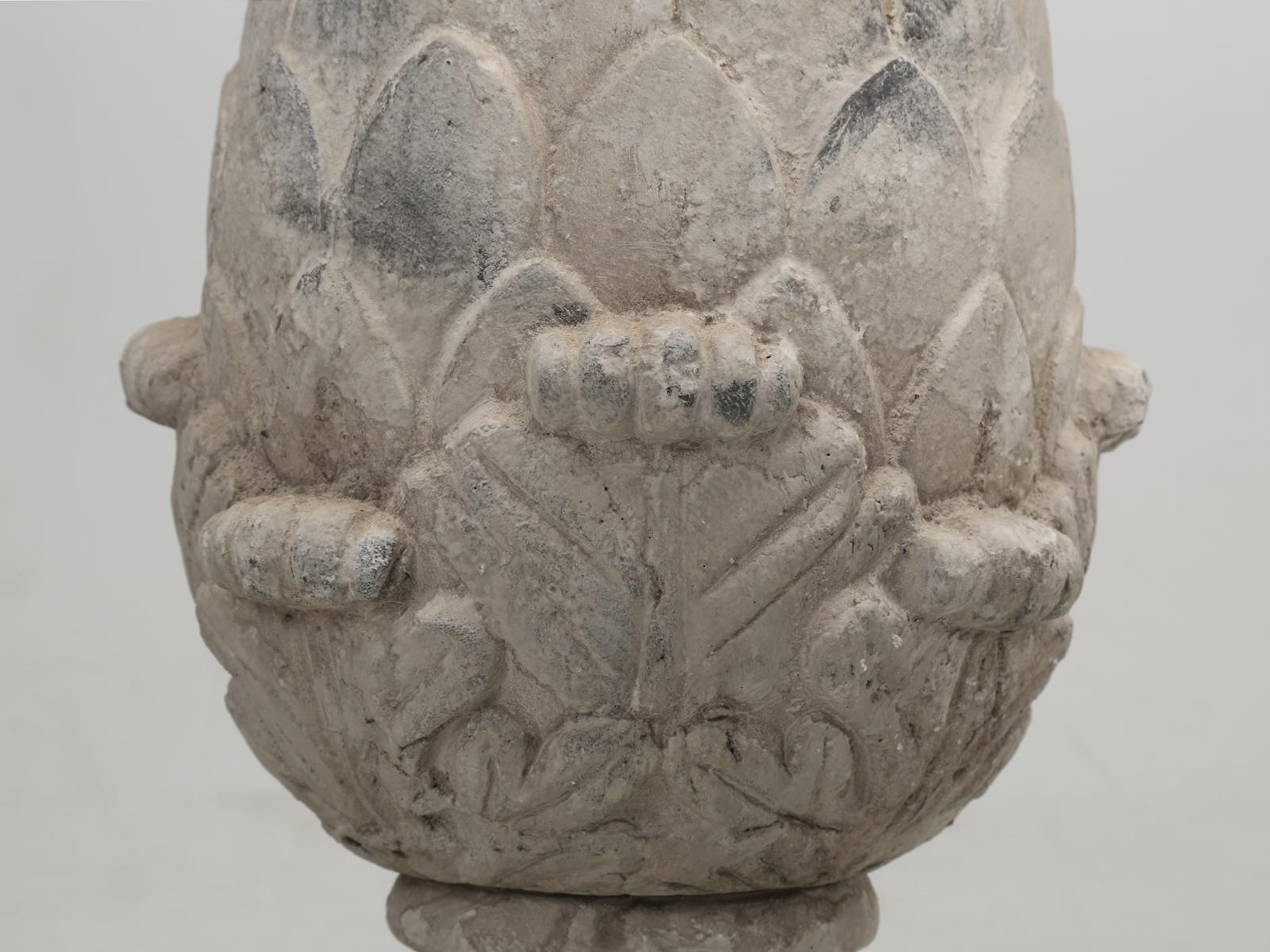 Pair of Faux Stone Lamps in the Form of an Artichoke 4