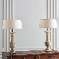 Pair of Faux Stone Table Lamps, France 20th Century