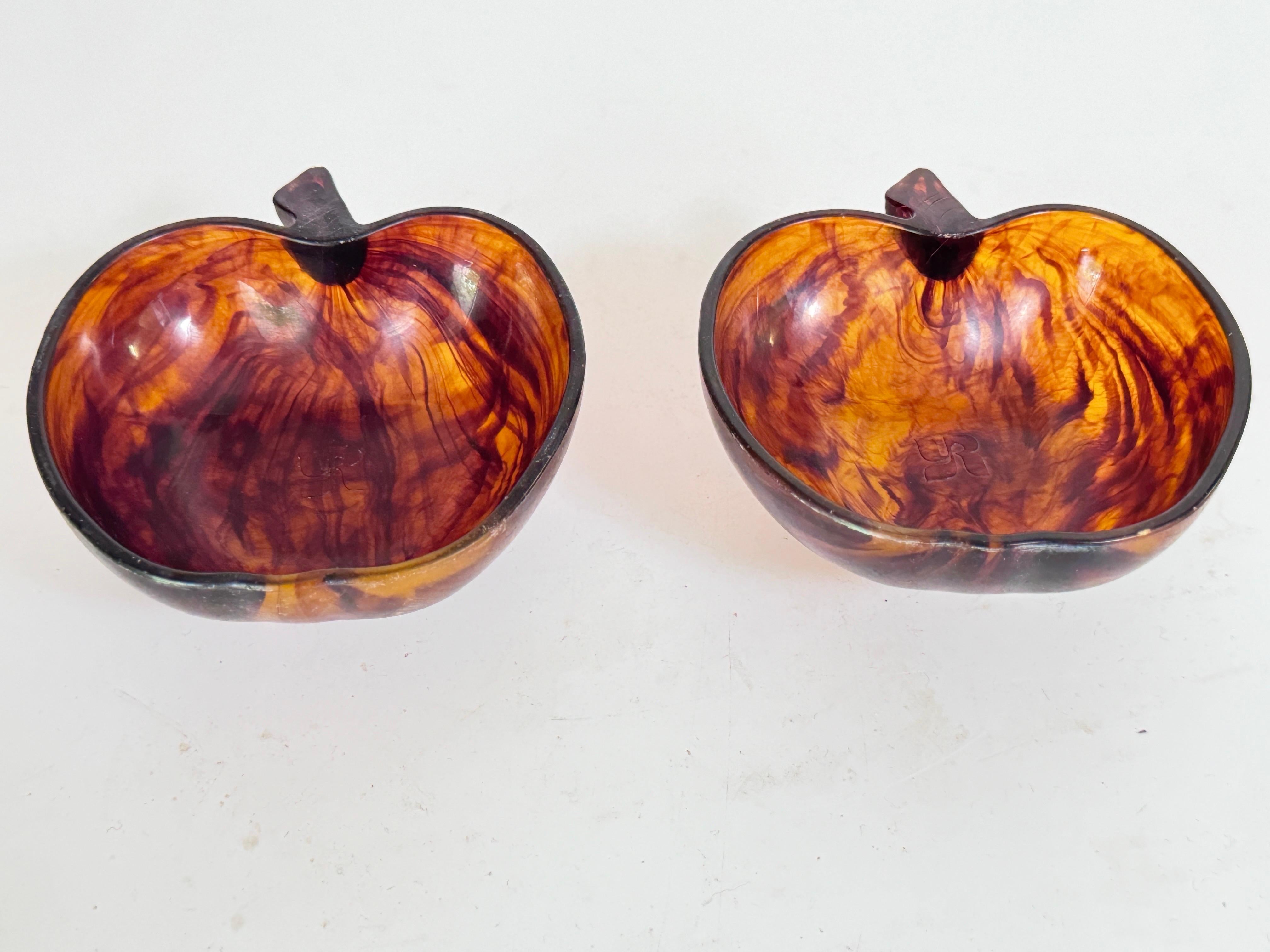 Pair of  Faux Tortoise  Bowl or Vide Poche, France, 1970 Brown Color For Sale 7
