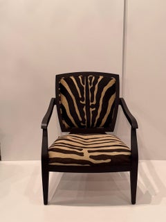 Paar Clubstühle aus Rindsleder mit Zebradruck