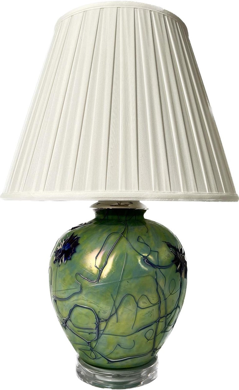 Pair of Favrile Glass Lamps For Sale at 1stDibs