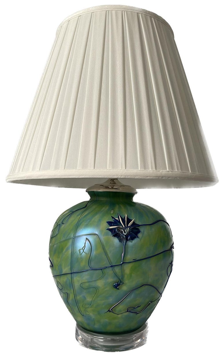 Pair of Favrile Glass Lamps For Sale at 1stDibs