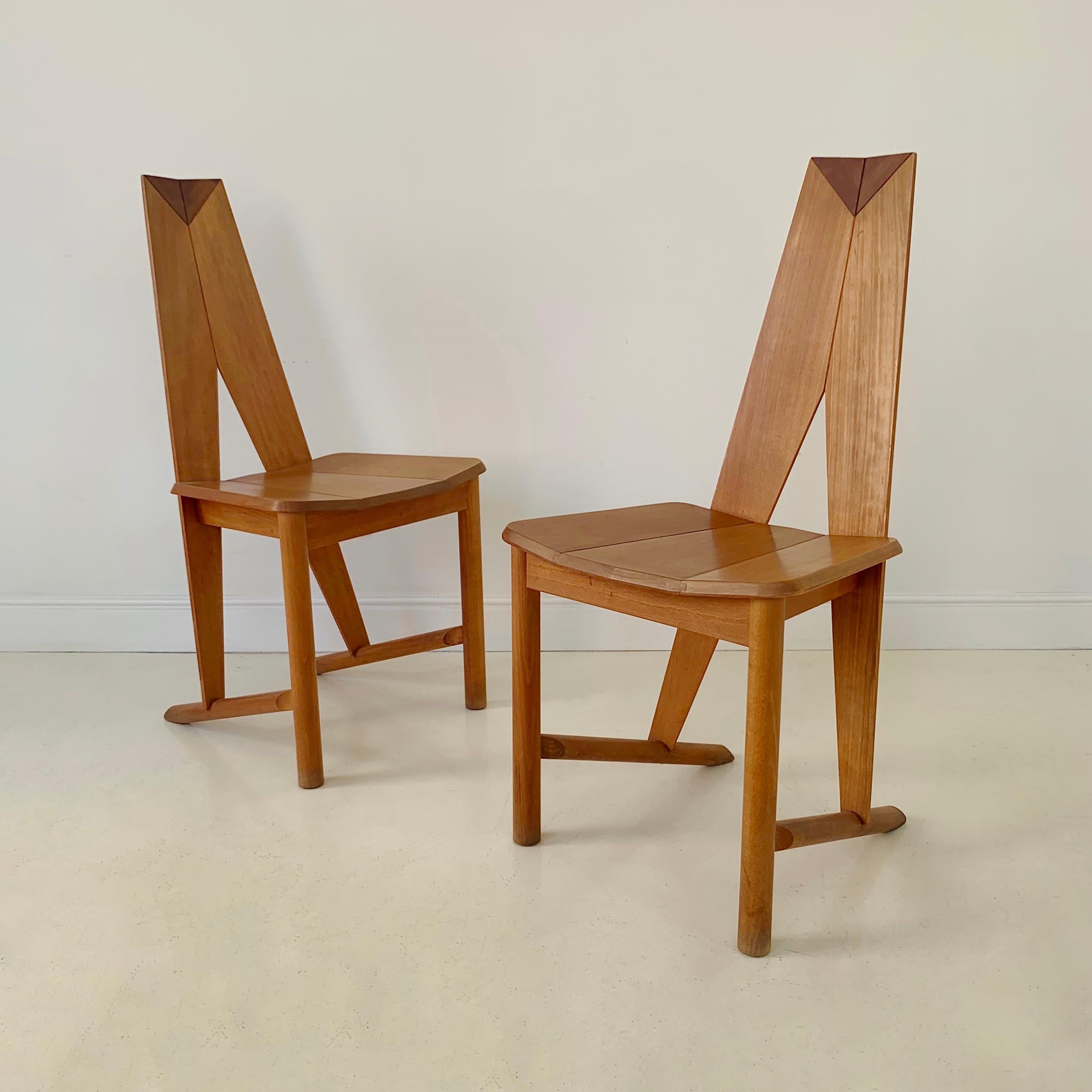  Pair of FCH1A Dining Chairs Edited By Seltz, circa 1980, France. In Good Condition For Sale In Brussels, BE