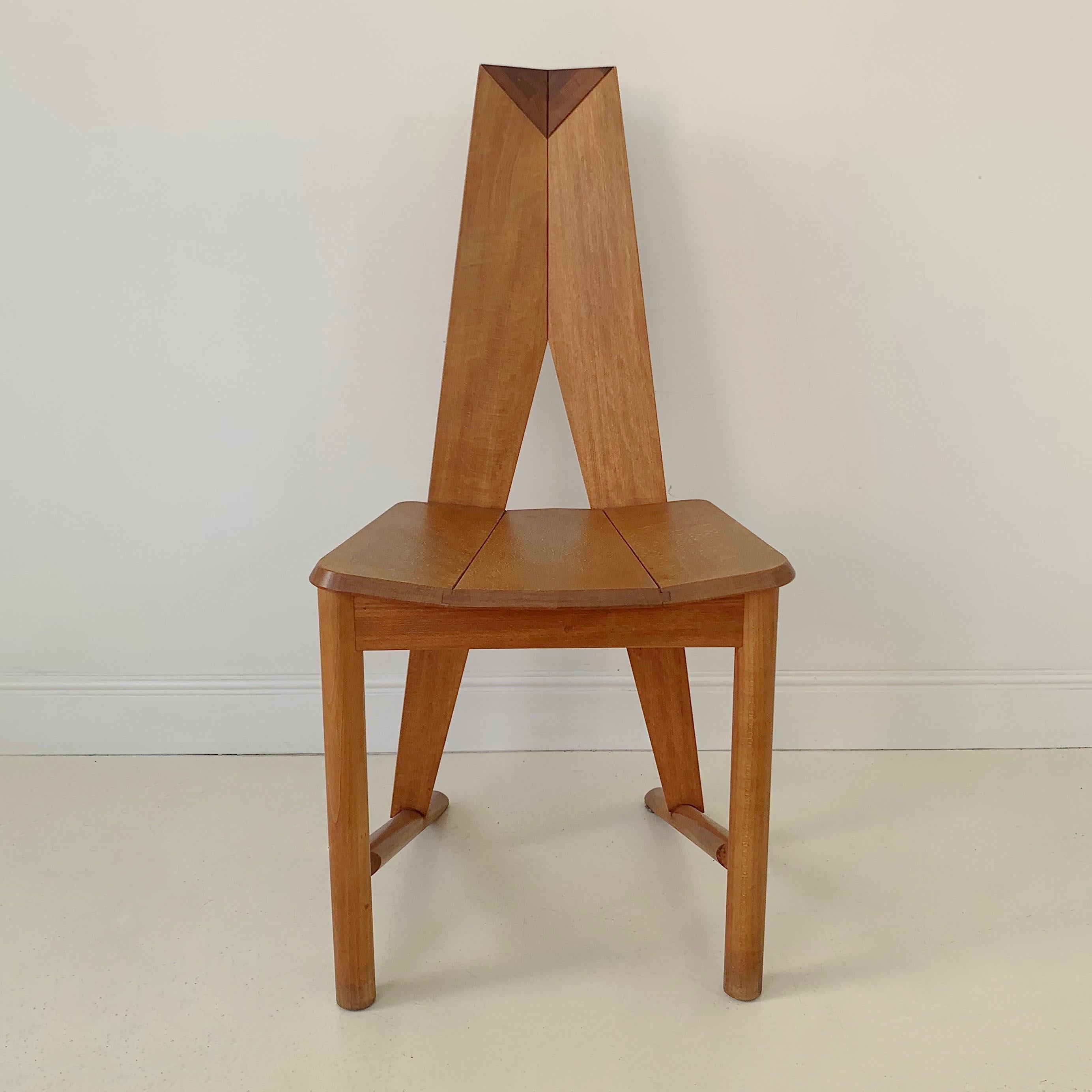 Beech  Pair of FCH1A Dining Chairs Edited By Seltz, circa 1980, France. For Sale