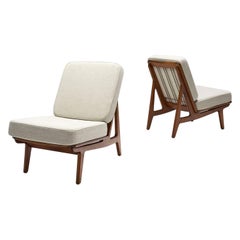 Pair of FD 172 Slipper Chairs by Peter Hvidt and Orla Mølgaard, Denmark, 1960s
