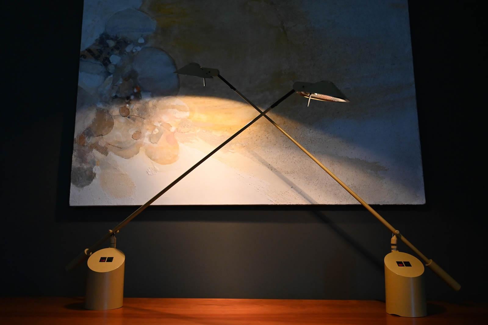 Pair of 'Feather' Task Lamps by George Kovacs for Robert Sonneman, circa 1980 For Sale 2