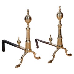Pair of Federal Brass Andirons
