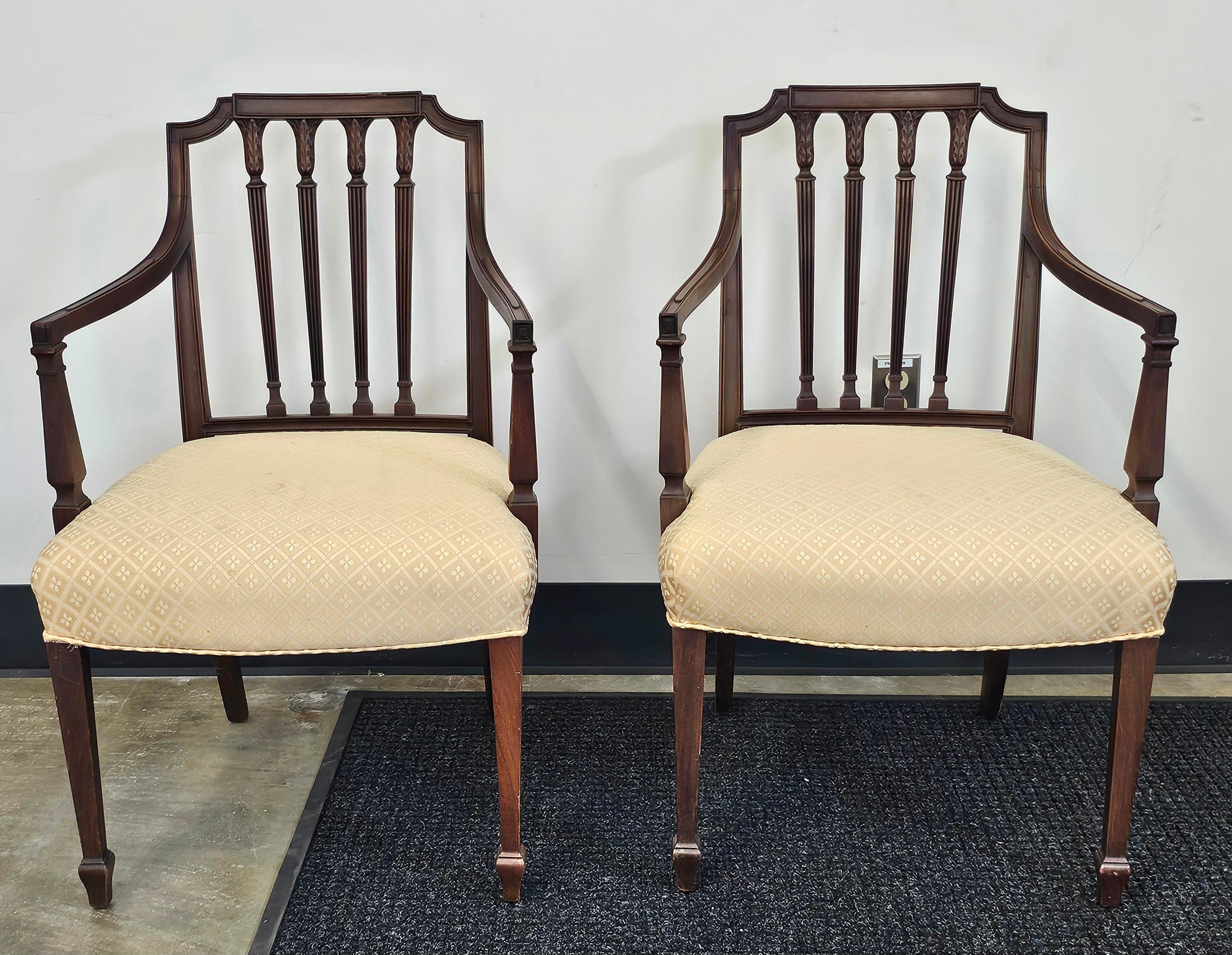 Pair Federal Mahogany Upholstered Armchairs Attrib. to Ephraim Haines, C. 1805s For Sale 7