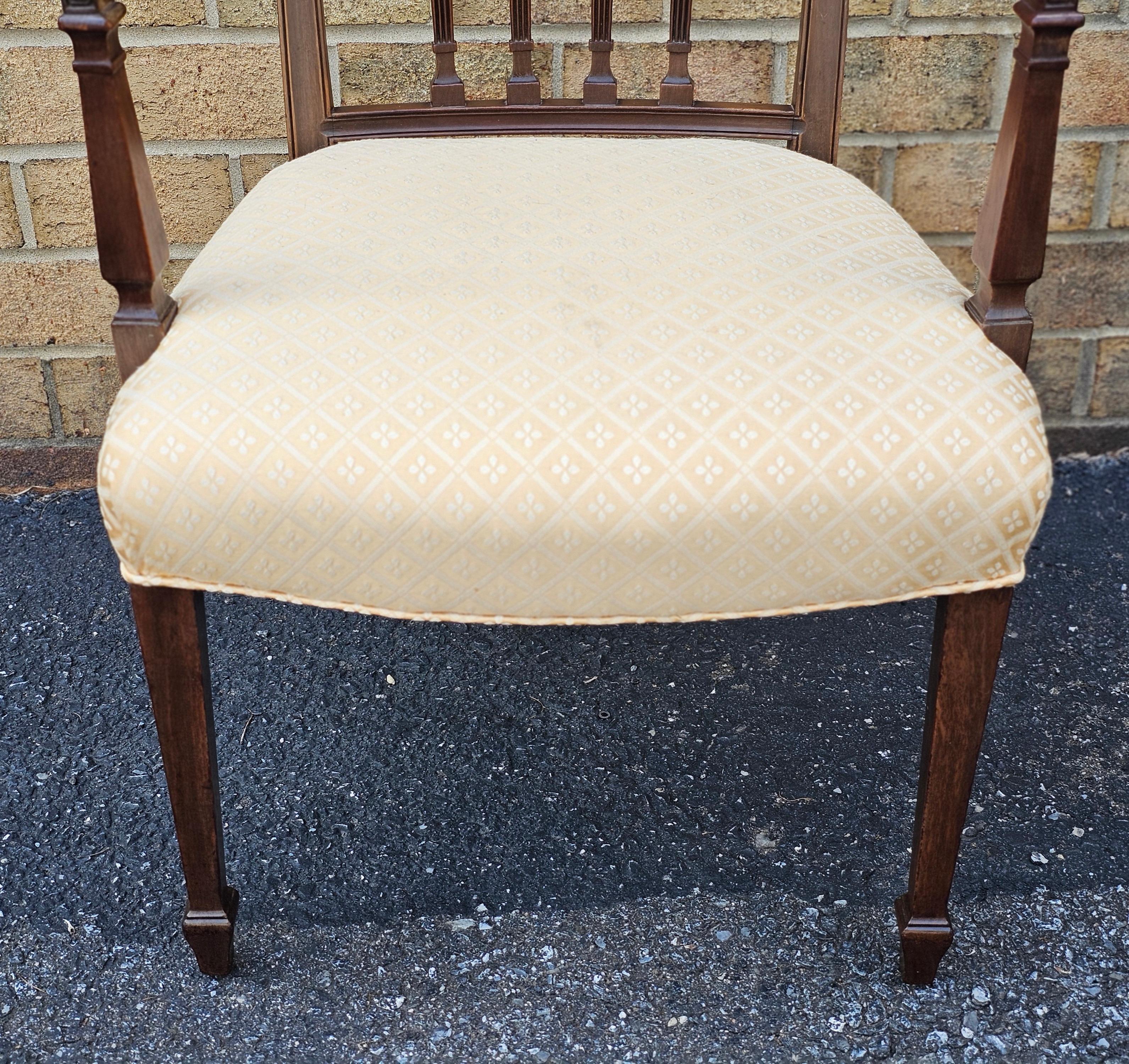 Pair Federal Mahogany Upholstered Armchairs Attrib. to Ephraim Haines, C. 1805s For Sale 2