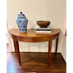 Pair of Federal Demilune Mahogany Tables / Round Table