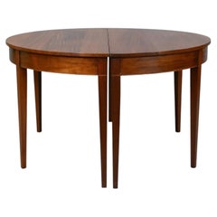 Pair of Federal Demilune Mahogany Tables / Round Table