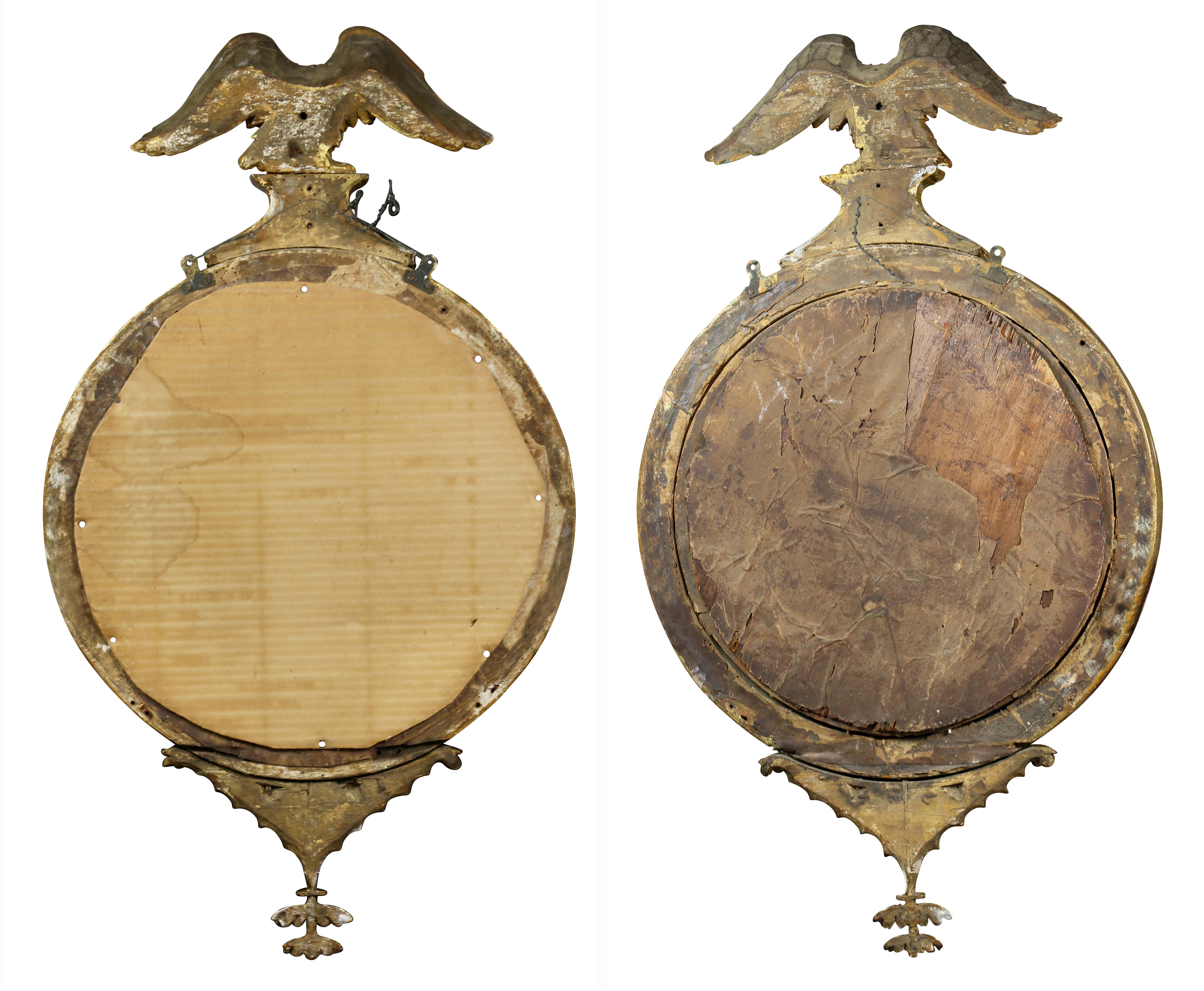 Pair Of Federal Giltwood Convex Mirrors 4