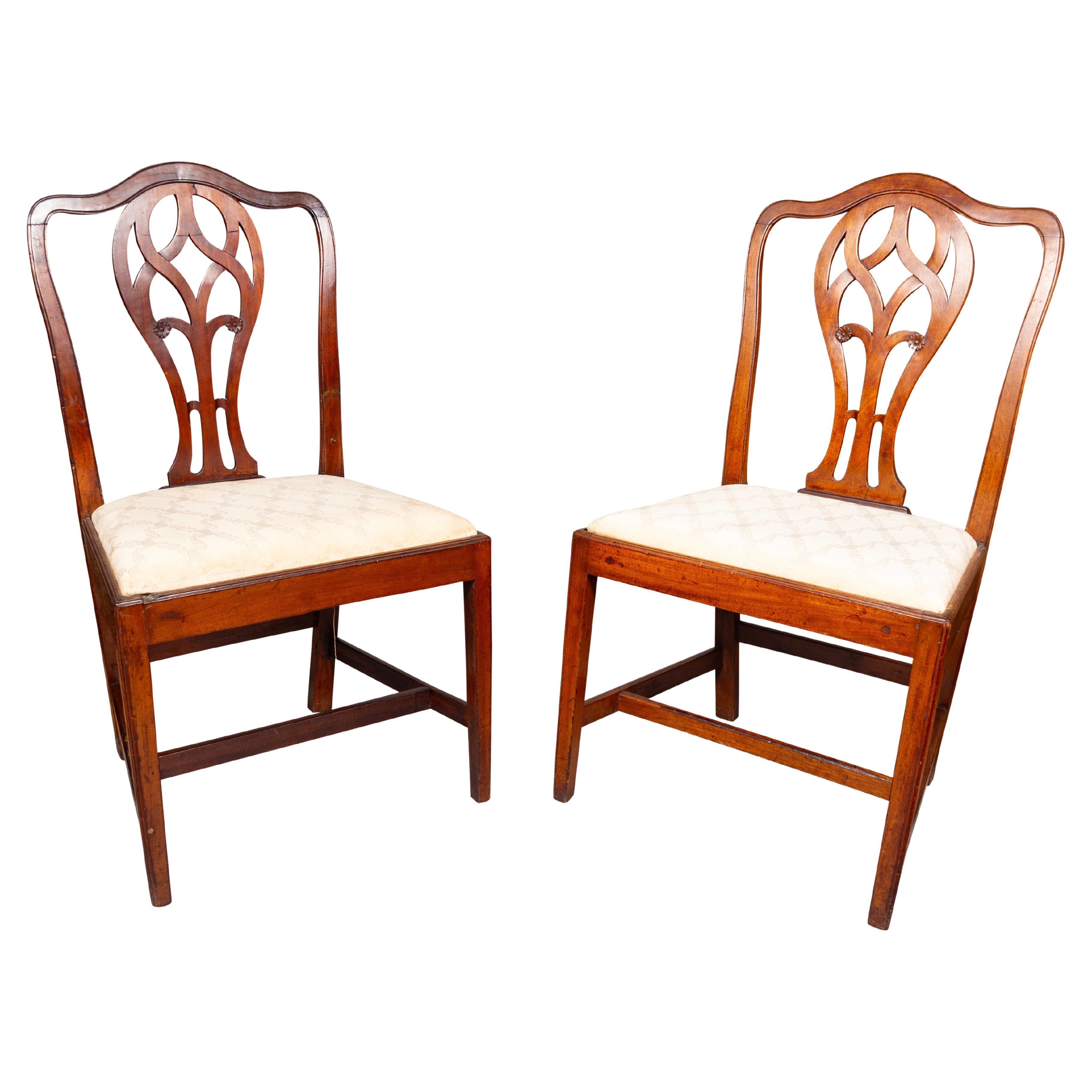 Pair Of Federal Mahogany Side Chairs For Sale