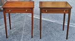 Pair of Federal Style Inlaid Mahogany Single Drawer Side Tables, Circa 1900s