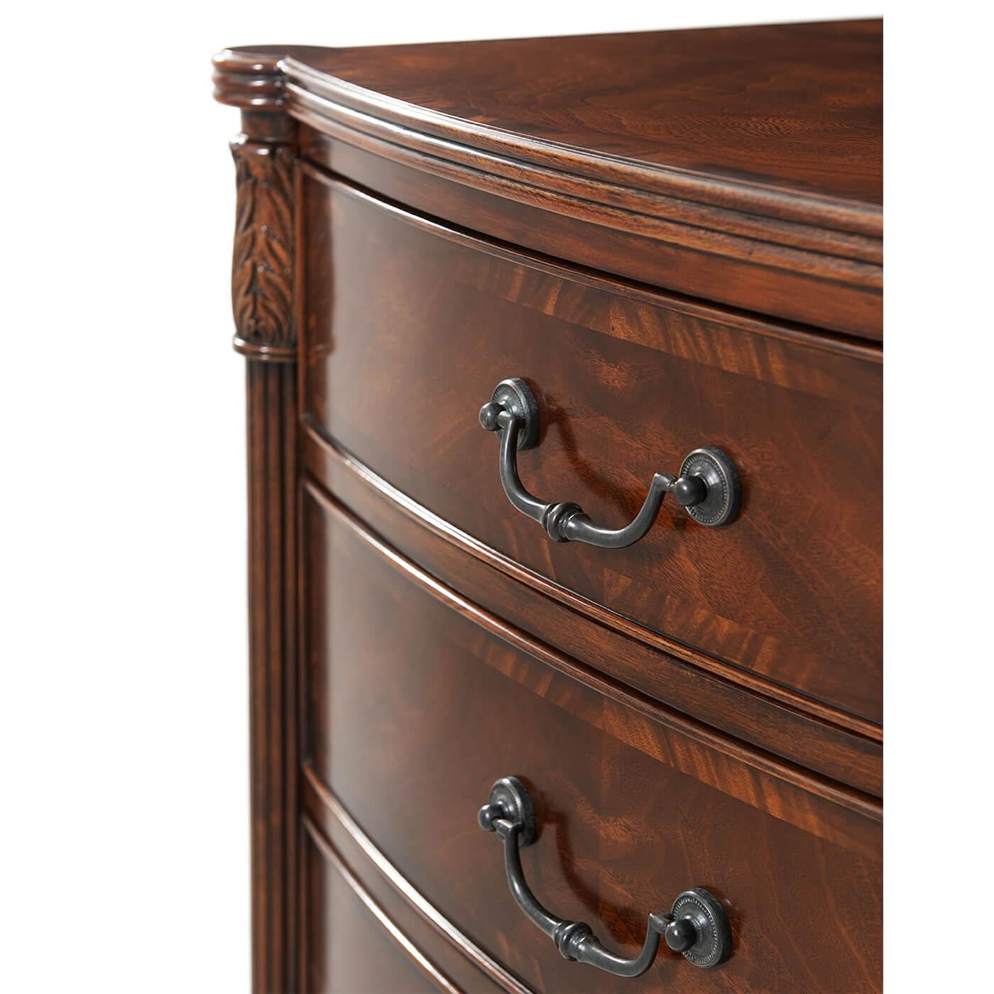 Contemporary Pair of Federal Style Mahogany Bedside Chests For Sale