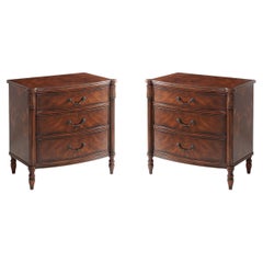 Retro Pair of Federal Style Mahogany Bedside Chests