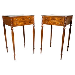 Antique Pair Of Federal Style Mahogany Bedside Tables