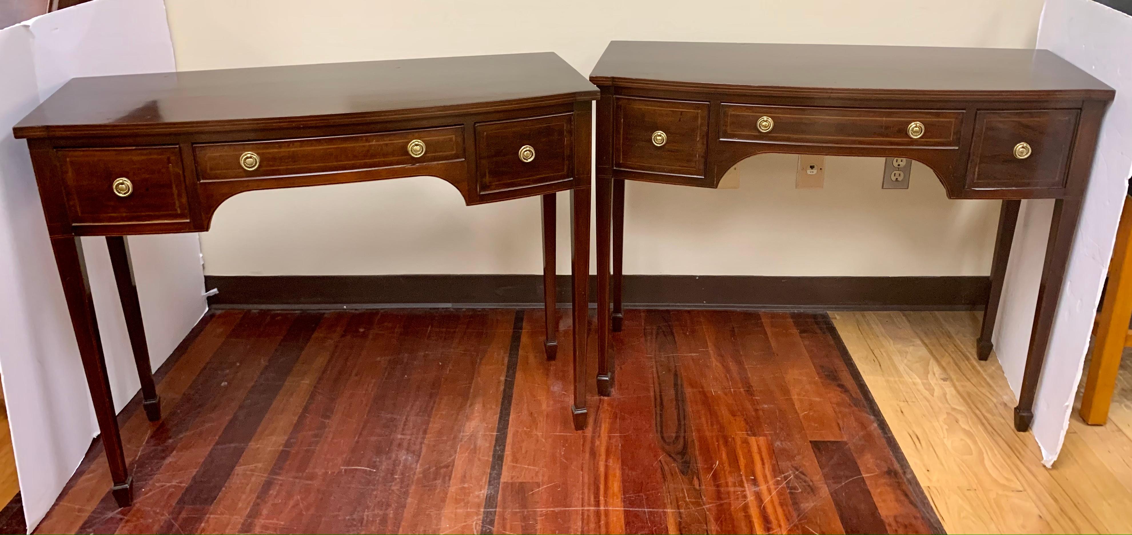 Pair of Federal Style Mahogany Console Tables 4
