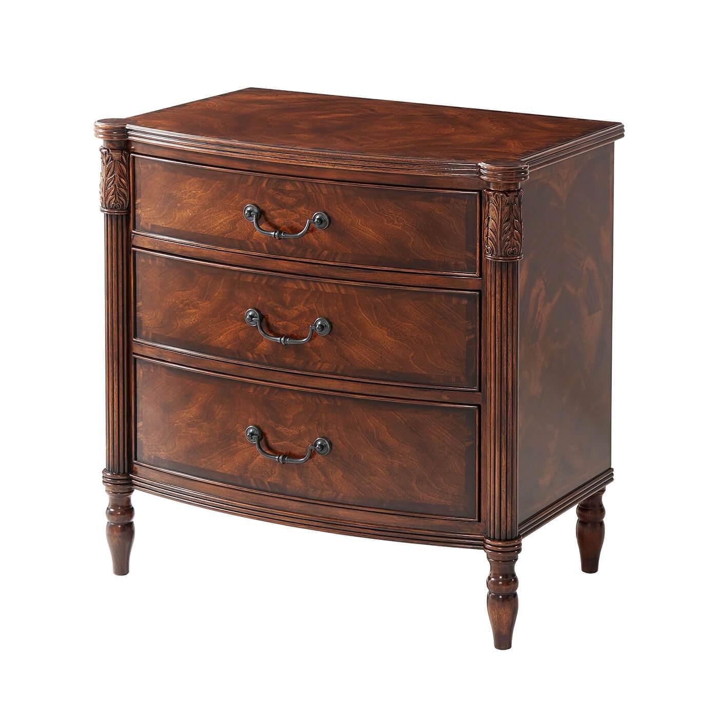 Contemporary Pair of Federal Style Mahogany Nightstands