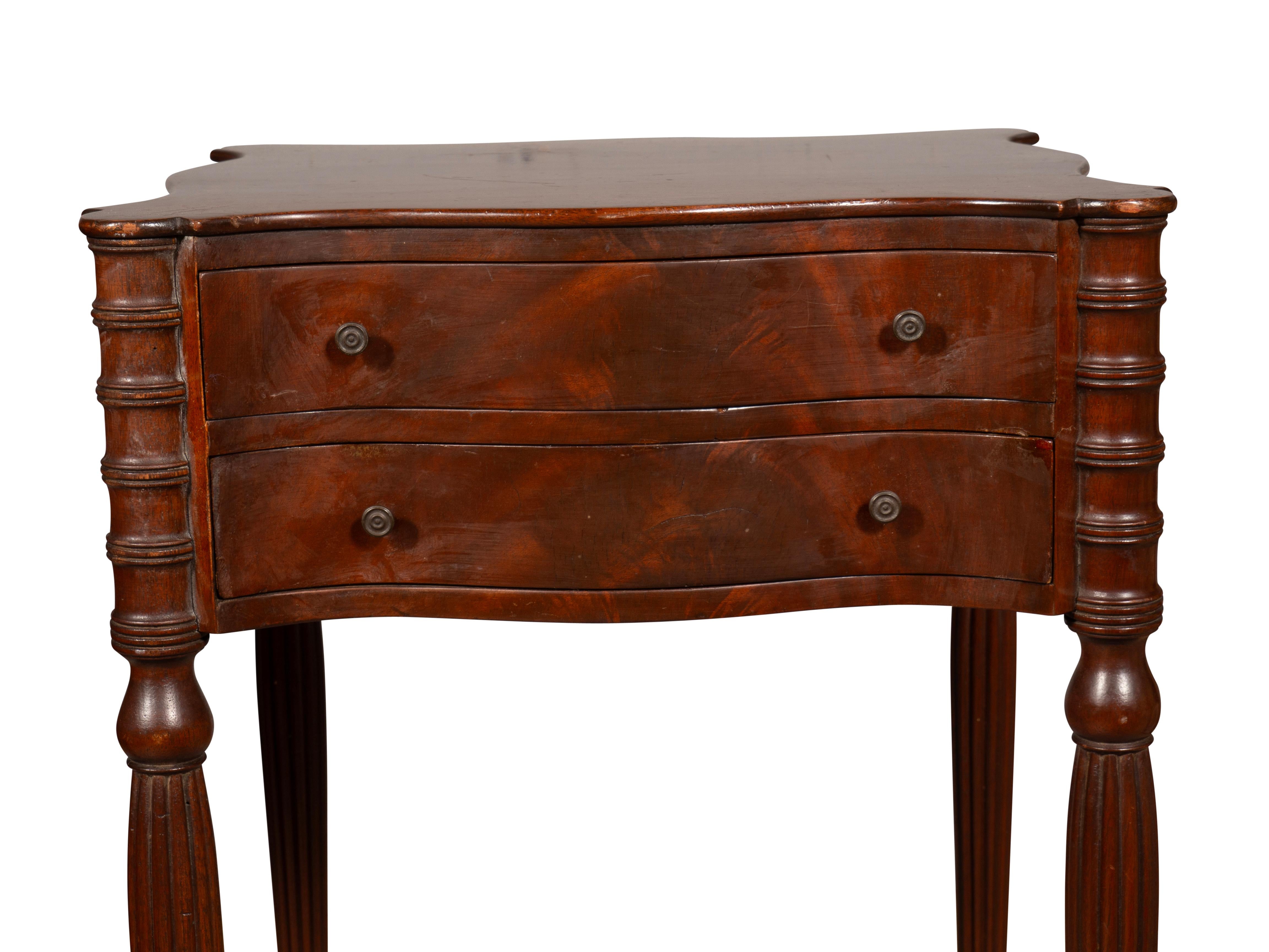 American Pair Of Federal Style Mahogany Side Tables